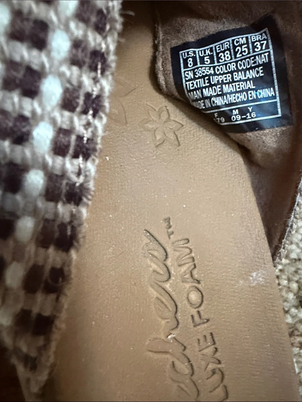 Skechers Two-Tone Brown Woven Cork-Platform Wedges